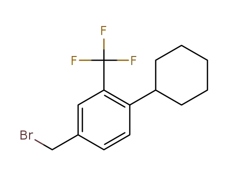 Molecular Structure of 800381-60-6 (Benzene, 4-(bromomethyl)-1-cyclohexyl-2-(trifluoromethyl)-)