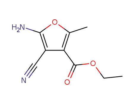 Molecular Structure of 14476-67-6 (ETHYL 5-AMINO-4-CYANO-2-METHYL-3-FUROATE)