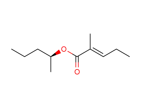 Molecular Structure of 80510-15-2 (2-Pentenoic acid,2-methyl-,(1S)-1-methylbutyl ester,(2E)- )