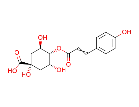 Molecular Structure of 93451-44-6 ((3R,5R)-1,3,5-trihydroxy-4-{[(2E)-3-(4-hydroxyphenyl)prop-2-enoyl]oxy}cyclohexanecarboxylic acid)