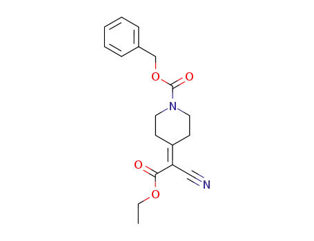 Molecular Structure of 475095-03-5 (4-(cyano-ethoxycarbonyl-methylene)-piperidine-1-carboxylic acid benzyl ester)