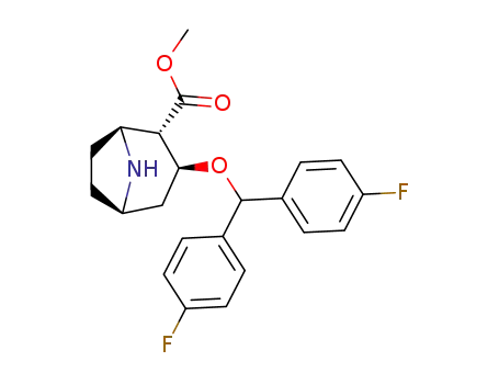 Molecular Structure of 172483-63-5 (8-Azabicyclo[3.2.1]octane-2-carboxylicacid, 3-[bis(4-fluorophenyl)methoxy]-, methyl ester, (1S,2S,3S,5R)-)