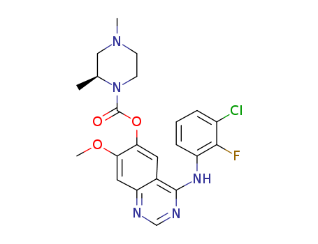 1626387-80-1,AZD 3759,AZD 3759;AZD3759;AZD-3759;(2R)-2,4-Dimethyl-1-piperazinecarboxylic acid 4-[(3-chloro-2-fluorophenyl)amino]-7-methoxy-6-quinazolinyl ester;HY-18750;azd3579;1-Piperazinecarboxylic acid, 2,4-dimethyl-, 4-[(3-chloro-2-fluorophenyl)amino]-7-methoxy-6-quinazolinyl ester, (2R)-