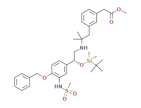 (3-{2-[(2R)-2-(4-benzyloxy-3-methanesulfonylaminophenyl)-2-(tert-butyldimethylsilanyloxy)ethylamino]-2-methylpropyl}phenyl)acetic acid methyl ester