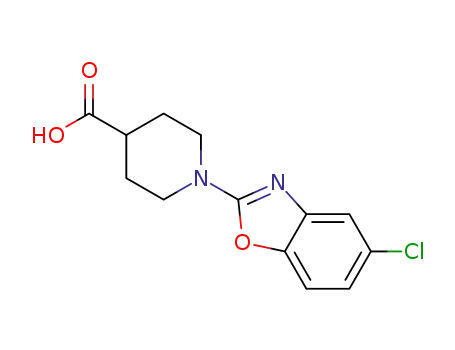 Molecular Structure of 936074-51-0 (1-(5-Chlorobenzo[d]oxazol-2-yl)piperidine-4-carboxylic acid)