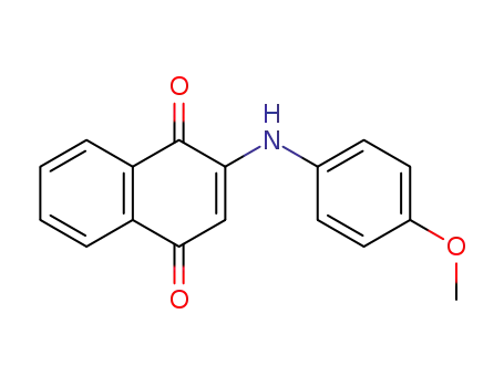 Molecular Structure of 64505-52-8 (2-[(4-methoxyphenyl)amino]naphthalene-1,4-dione)