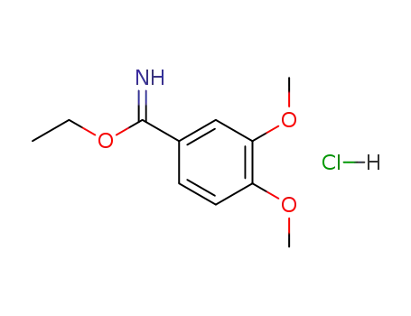 Molecular Structure of 13602-19-2 (Benzenecarboximidic acid, 3,4-dimethoxy-, ethyl ester, hydrochloride)