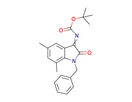 Molecular Structure of 1673543-00-4 (tert-butyl (1-benzyl-5,7-dimethyl-2-oxoindolin-3-ylidene)carbamate)