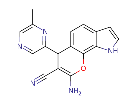 2-Amino-3-cyano-4-(6-methyl-pyrazin-2-yl)-4H-indolo[7,6-b]pyran