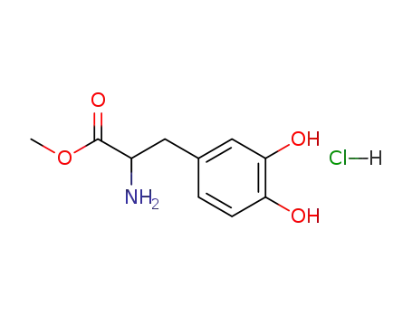 Molecular Structure of 40611-00-5 (Tyrosine, 3-hydroxy-,methyl ester, hydrochloride (1:1))