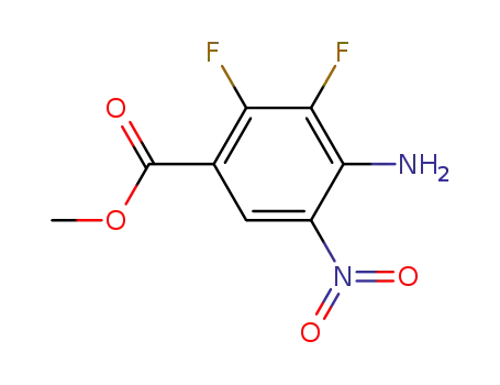 Molecular Structure of 284030-58-6 (METHYL 4-AMINO-2,3-DIFLUORO-5-NITROBENZOATE)