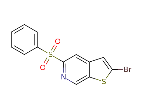 Molecular Structure of 1334479-79-6 (5-(benzenesulfonyl)-2-bromothieno[2,3-c]pyridine)