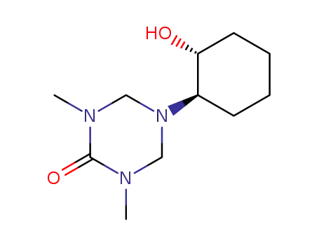 Molecular Structure of 130750-04-8 (5-((1R,2R)-2-Hydroxy-cyclohexyl)-1,3-dimethyl-[1,3,5]triazinan-2-one)