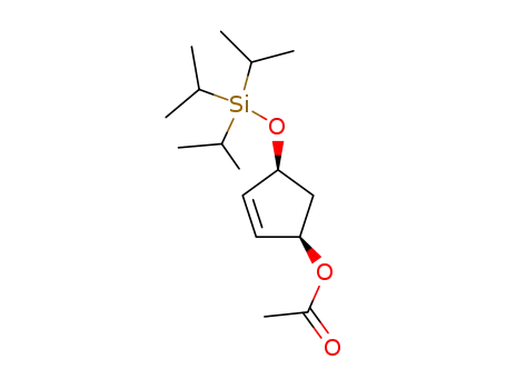 Molecular Structure of 115074-48-1 (2-Cyclopenten-1-ol, 4-[[tris(1-methylethyl)silyl]oxy]-, acetate, (1R,4S)-)