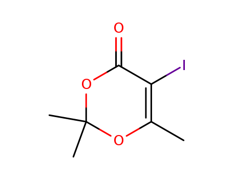 Molecular Structure of 142779-83-7 (4H-1,3-Dioxin-4-one, 5-iodo-2,2,6-trimethyl-)