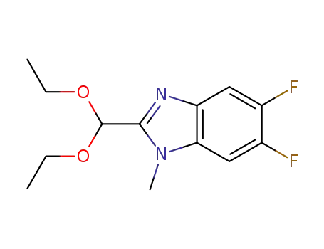 Molecular Structure of 958863-37-1 (2-(diethoxyMethyl)-5,6-difluoro-1-Methyl-1H-benzo[d]iMidazole)