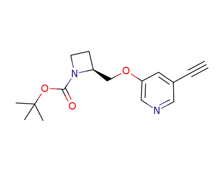 Molecular Structure of 1222139-46-9 ((S)-tert-butyl 2-((5-ethynylpyridin-3-yloxy)methyl)azetidine-1-carboxylate)