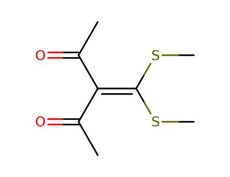 Molecular Structure of 15908-50-6 (3-[BIS(METHYLSULFANYL)METHYLENE]-2,4-PENTANEDIONE)