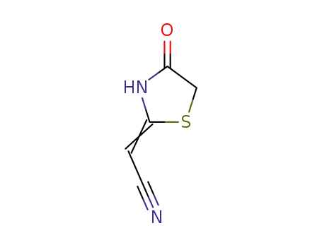 Molecular Structure of 3364-82-7 ((4-Oxothiazolidin-2-ylidene)acetonitrile)