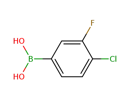 Molecular Structure of 137504-86-0 (4-Chloro-3-fluorobenzeneboronic acid)