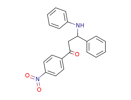 Molecular Structure of 857-90-9 (1-Propanone, 1-(4-nitrophenyl)-3-phenyl-3-(phenylamino)-)