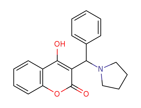 Molecular Structure of 1330776-87-8 (4-hydroxy-3-(phenyl(pyrrolidin-1-yl)methyl)-2H-chromen-2-one)