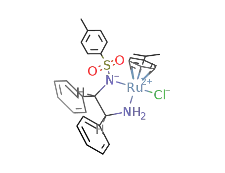 Molecular Structure of 192139-92-7 (((R,R)-2-AMINO-1,2-DIPHENYLETHYL)[(4-TOLYL)SULFONYL]AMIDO](P-CYMENE)RUTHENIUM(II)CHLORIDE)