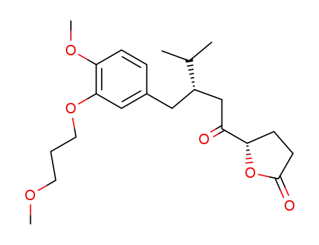 Molecular Structure of 325740-63-4 ((S)-5-{(S)-3-[4-Methoxy-3-(3-methoxy-propoxy)-benzyl]-4-methyl-pentanoyl}-dihydro-furan-2-one)