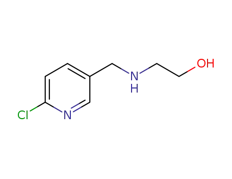 Molecular Structure of 105827-84-7 (2-[[(6-CHLORO-3-PYRIDINYL)METHYL]AMINO]-ETHANOL)