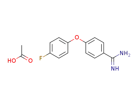 Molecular Structure of 361436-91-1 (Benzenecarboximidamide, 4-(4-fluorophenoxy)-, monoacetate)