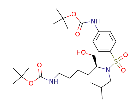 Molecular Structure of 900187-22-6 ((1-S)-{4-[(5-tert-butoxycarbonylamino-1-hydroxymethyl-pentyl)-isobutyl-sulfamoyl]-phenyl}-carbamic acid tert-butyl ester)