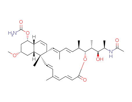 Molecular Structure of 156368-64-8 (Acetamide,N-[(1R,2S,3R)-3-[(1E,3Z,5E,9R,10R,11E,13E,14aR,16aR,17S,19S,20aR,20bR)-17-[(aminocarbonyl)oxy]-9,10,14a,16a,17,18,19,20,20a,20b-decahydro-19-methoxy-3,10,13,20b-tetramethyl-7-oxo-7H-naphth[2,1-h]oxacyclohexadecin-9-yl]-2-hydroxy-1-methylbutyl]-)