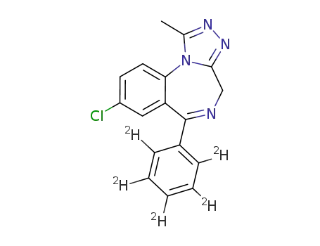Molecular Structure of 125229-61-0 (ALPRAZOLAM-D5)
