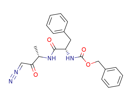 71732-53-1,Z-PHE-ALA-DIAZOMETHYLKETONE,Carbamicacid, [(1S)-2-[[(1S)-3-diazo-1-methyl-2-oxopropyl]amino]-2-oxo-1-(phenylmethyl)ethyl]-,phenylmethyl ester (9CI); Carbamic acid,[2-[(3-diazo-1-methyl-2-oxopropyl)amino]-2-oxo-1-(phenylmethyl)ethyl]-,phenylmethyl ester, [S-(R*,R*)]-