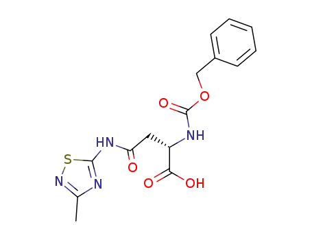 Molecular Structure of 403736-43-6 (2-benzyloxycarbonylamino-<i>N</i>-(3-methyl-[1,2,4]thiadiazol-5-yl)-succinamic acid)