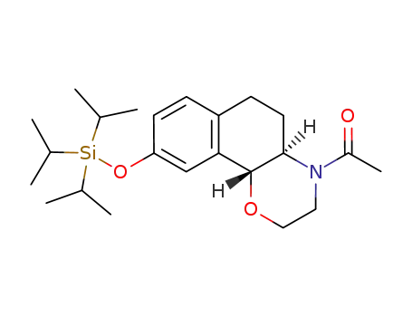 Molecular Structure of 1034706-81-4 ((+)-N-Acetyl 3,4,4a,5,6,10b-Hexahydro-2H-naphtho[1,2-β][1,4]oxazine-9-ol Triisopropylsilyl Ether)