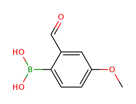 Molecular Structure of 139962-95-1 (4-Methoxy-2-formylphenylboronic acid)