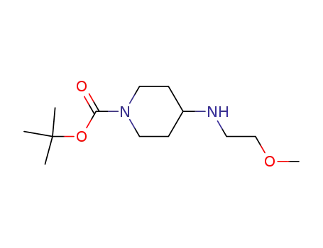 Molecular Structure of 710972-40-0 (4-(2-METHOXYETHYLAMINO)PIPERIDINE-1-CARBOXYLIC ACID TERT-BUTYL ESTER)