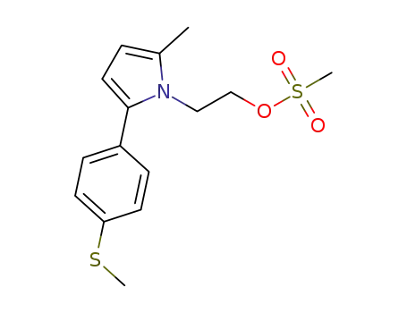 Molecular Structure of 494850-87-2 (1H-Pyrrole-1-ethanol, 2-methyl-5-[4-(methylthio)phenyl]-,methanesulfonate (ester))