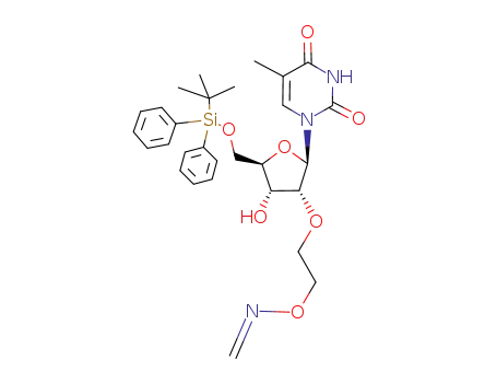 Molecular Structure of 212061-26-2 (2'-O-[(2-formadoxyiminooxy)ethyl]-5'-O-tert-butyldiphenylsilyl-5-methyluridine)