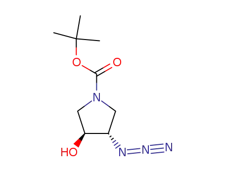 Molecular Structure of 190792-84-8 (1-Pyrrolidinecarboxylic acid, 3-azido-4-hydroxy-, 1,1-dimethylethyl
ester, (3S,4S)-)