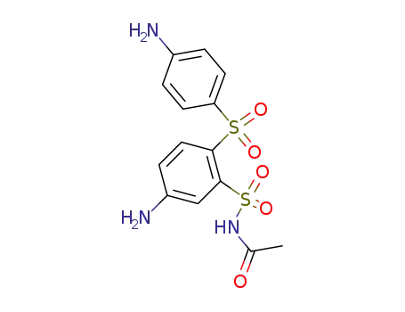 Molecular Structure of 80-80-8 (N-[5-amino-2-(4-aminophenyl)sulfonyl-phenyl]sulfonylacetamide)
