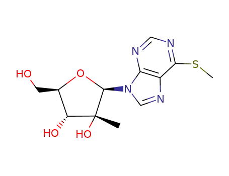 Molecular Structure of 172722-76-8 (2'-C-Methyl-6-S-methyl-6-thio-inosine)