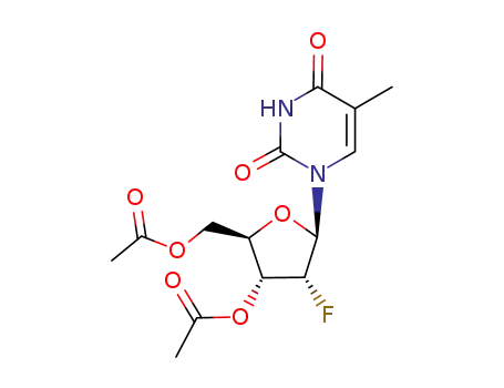 Molecular Structure of 110483-41-5 (Uridine, 2'-deoxy-2'-fluoro-5-methyl-, 3',5'-diacetate)