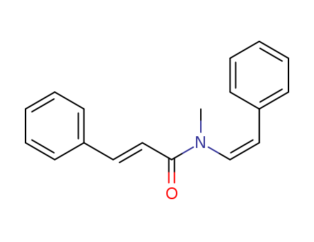 Molecular Structure of 121817-37-6 (2-Propenamide,N-methyl-3-phenyl-N-[(1Z)-2-phenylethenyl]-, (2E)-)