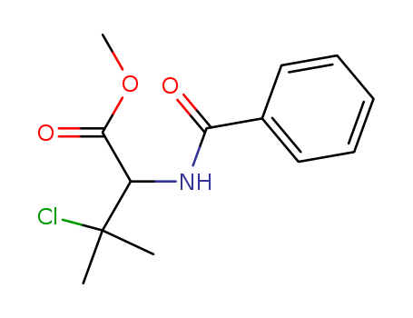 Molecular Structure of 14599-02-1 (Valine, N-benzoyl-3-chloro-, methyl ester)