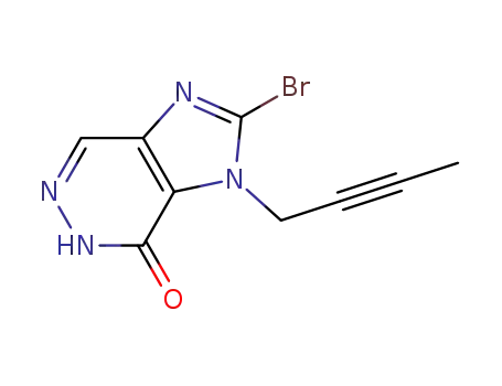 Molecular Structure of 705280-62-2 (2-bromo-3-(2-butyn-1-yl)-3,5-dihydroimidazo[4,5-d]pyridazine-4-one)