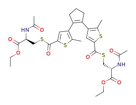 Molecular Structure of 1613317-63-7 ((2R,2'R)-diethyl 3,3'-((4,4'-(cyclopent-1-ene-1,2-diyl)bis(5-methylthiophene-2,2'-carbonyl))-bis(sulfanediyl))bis(2-acetamidopropanoate))