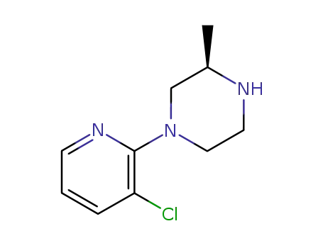Molecular Structure of 393513-95-6 ((3R)-1-(3-Chloropyridin-2-yl)-3-methylpiperazine)