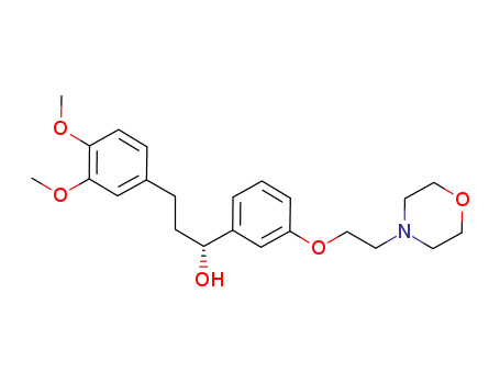 Molecular Structure of 1374119-33-1 ((R)-3-(3,4-dimethoxyphenyl)-1-(3-(2-morpholinoethoxy)phenyl)-propan-1-ol)